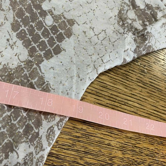 Express M Patterned Gold Accents Top Cold Shoulder Dolman Like Sleeves - Picture 11 of 12